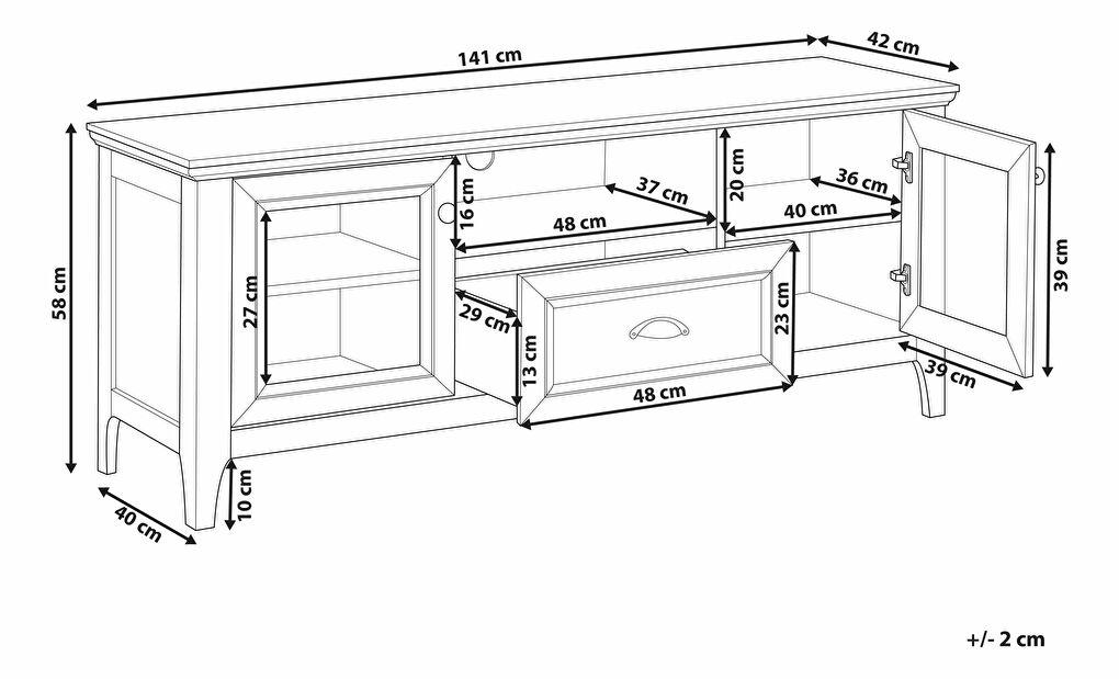 TV stolek/skříňka MANED (bílá)