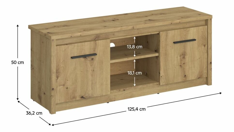 TV stolek/skříňka IRON (dub artisan)