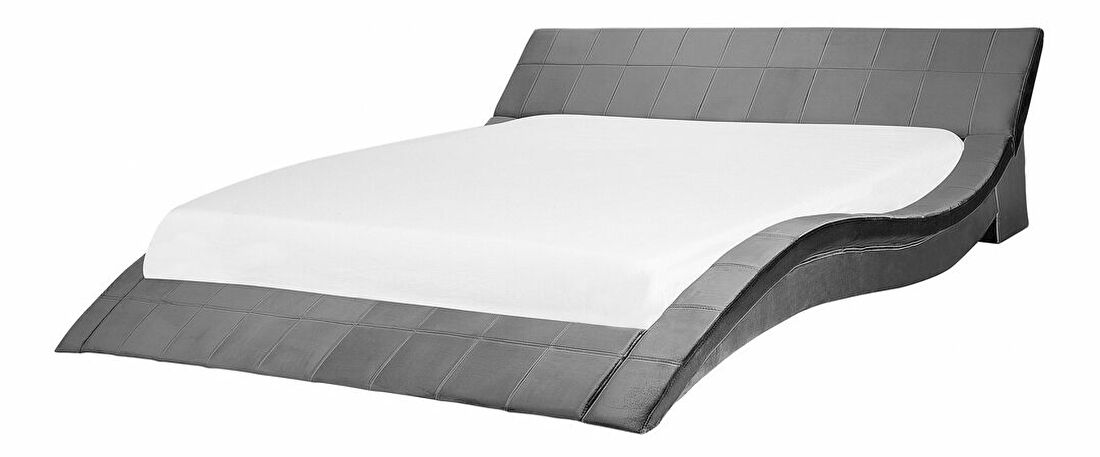 Manželská vodní postel 180 cm Veena (šedá) (s roštem a matrací)