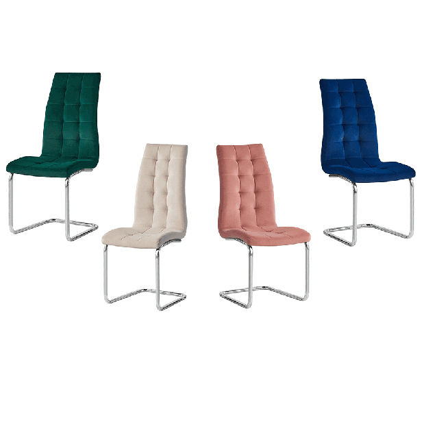 Jídelní židle Farando NEW (smaragdová + chróm)