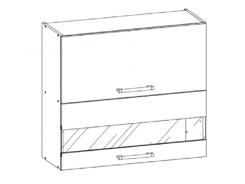 Horní kuchyňská skříňka Ryan RI9/G80 (dub san remo + bílá)