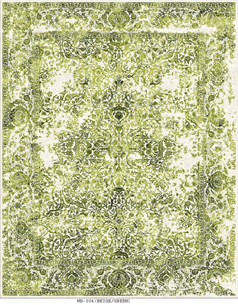 Ručně vázaný koberec Bakero Versailles prírodný hodváb Mb-304 Beige-Green