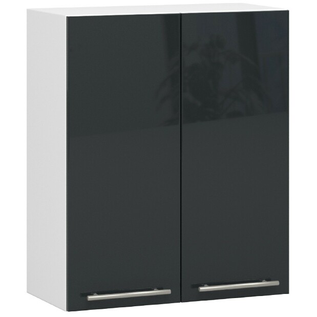 Horní kuchyňská skříňka Ozara W60 H720 (bílá + grafit lesk)