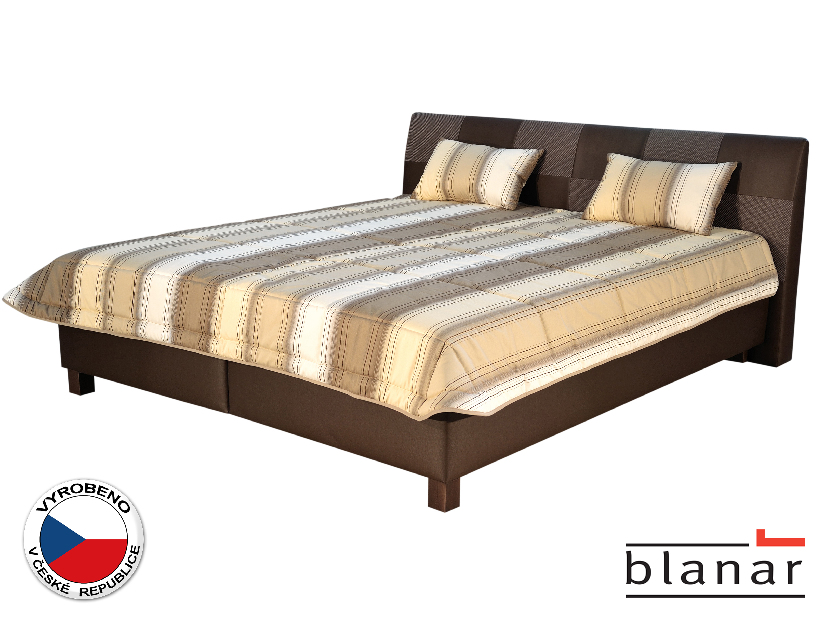 Manželská postel 160 cm Blanár Nice (s roštem a matracemi) (hnědá)