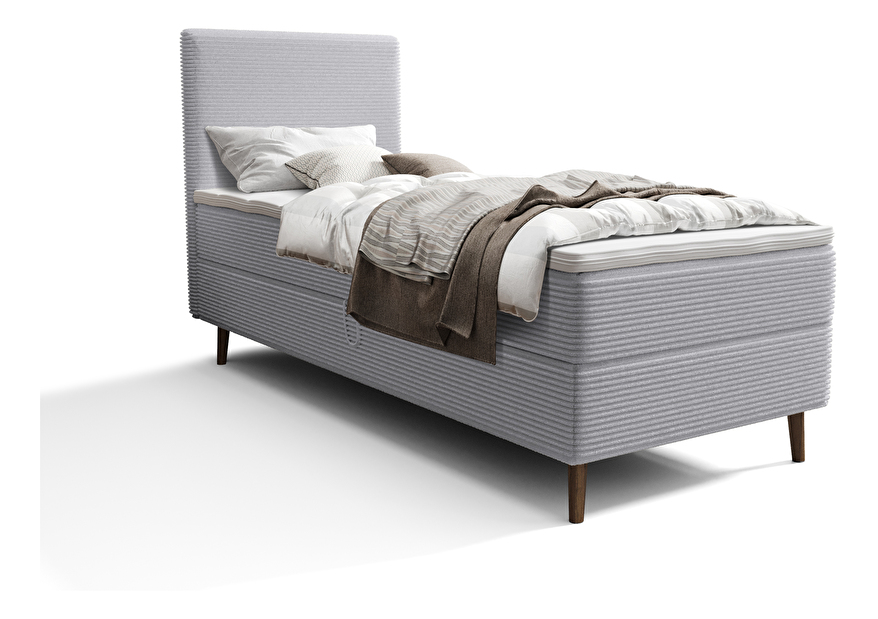 Jednolůžková postel 90 cm Napoli Comfort (šedá) (s roštem, s úl. prostorem)