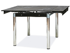 Rozkládací jídelní stůl 80-131 cm Gerardo (černá + chromová) (pro 4 až 6 osob)