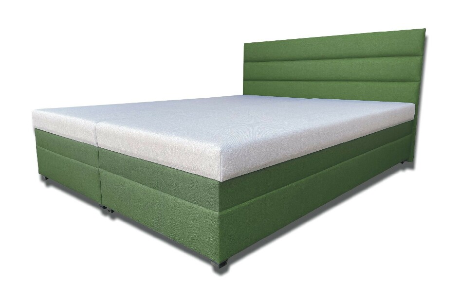 Manželská postel 160 cm Rebeka (s pružinovými matracemi) (tmavě zelená)