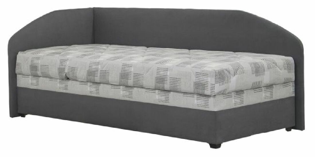Jednolůžková postel 90 cm Blanář Turi (šedá + Kirsten 8057-2) (s roštem a matrací Alena) (L)