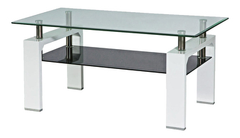 Konferenční stolek Lilla (sklo + bílá)