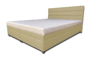 Manželská postel 160 cm Rebeka (s pěnovými matracemi) (béžová)