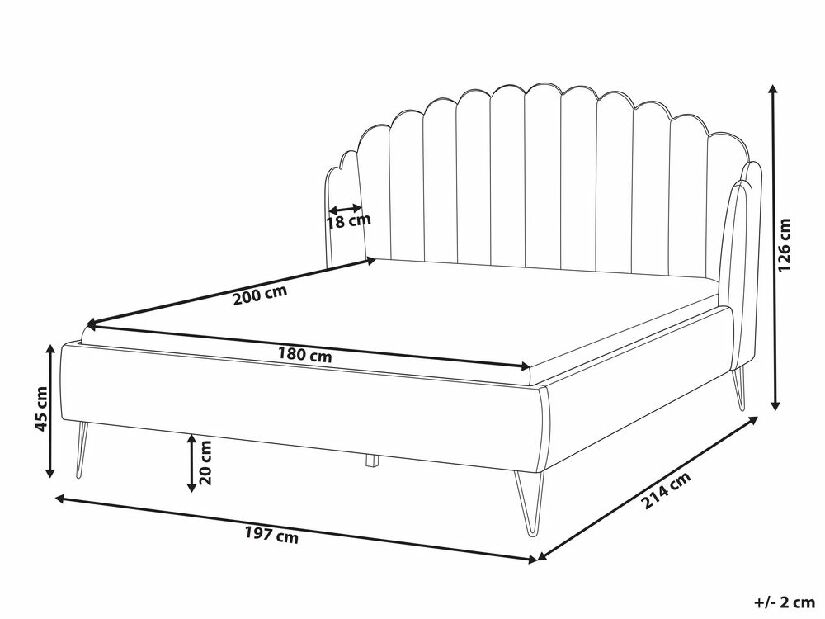 Manželská postel 180 cm Alise (béžová) (s roštem)