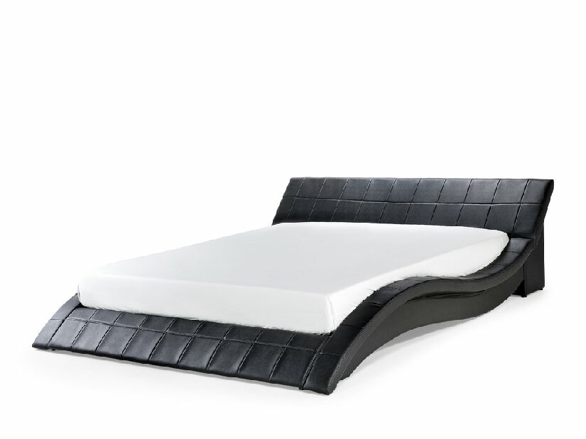 Manželská postel 180 cm VICHA 2 (s roštem) (černá)