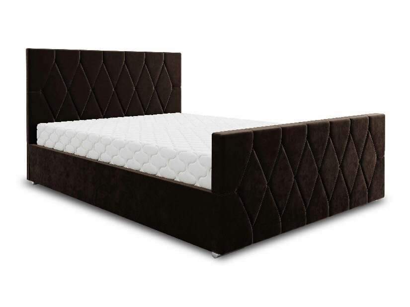 Manželská postel 180 cm Alex (tmavě hnědá) (s roštem a úložným prostorem)
