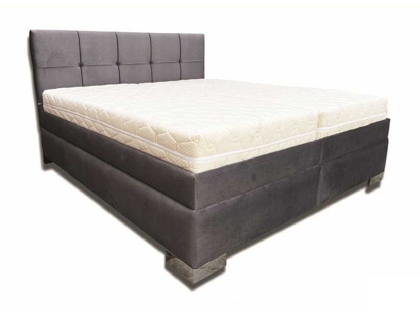 Manželská postel 180 cm Elissa (tmavě šedá) (bez matrace) (s roštem lamelovým)