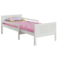 Jednolůžková postel 90 cm Elunna (bílá) (s roštem)