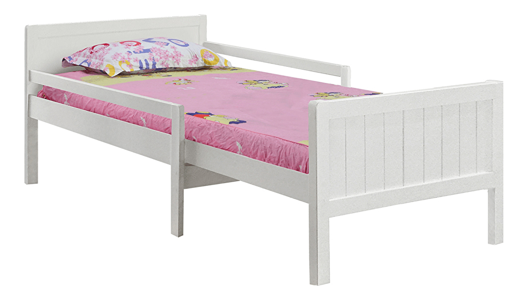 Jednolůžková postel 90 cm Elunna (bílá) (s roštem)