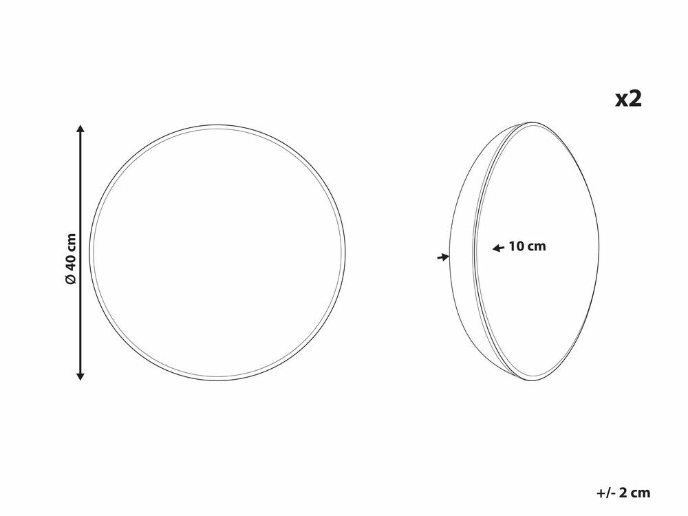 Sada 2 ozdobných polštářů ⌀ 40 cm Torbo (bílá)