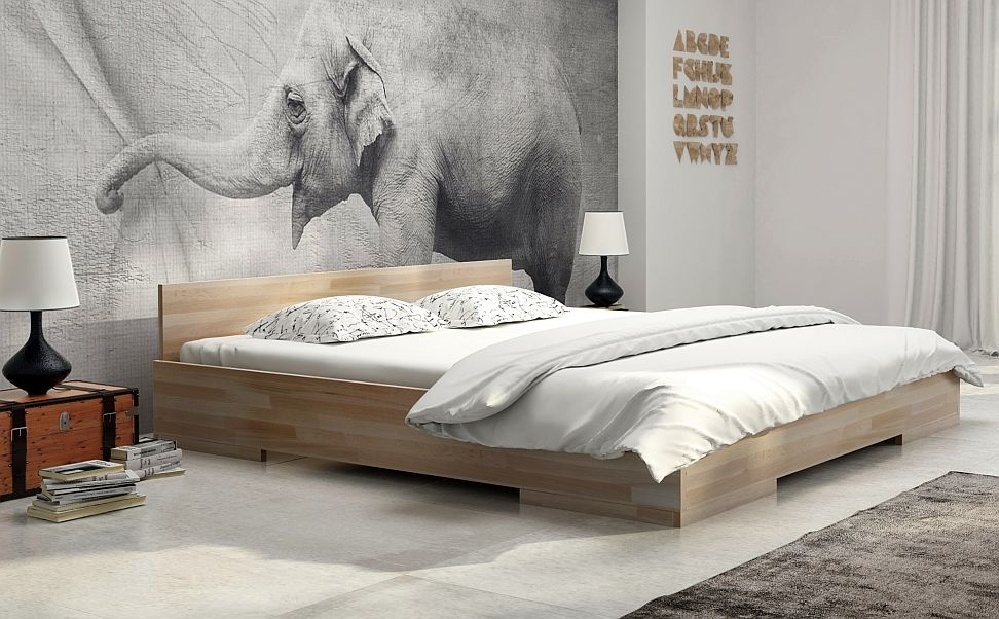 Manželská postel 200 cm Naturlig Kirsebaer High (buk) (s roštem)