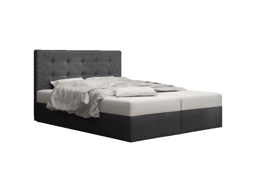 Manželská postel Boxspring 160 cm Duel 1 (tmavě šedá) (s matrací a úložným prostorem)