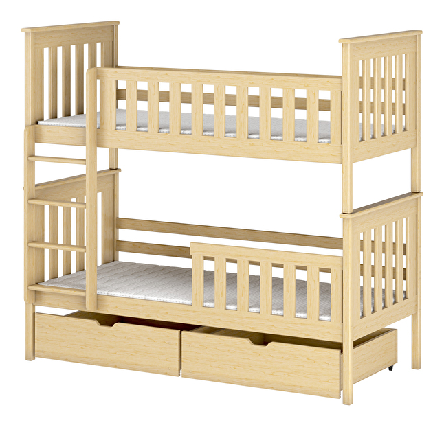 Dětská postel 80 cm Olive (s roštem a úl. prostorem) (borovice)