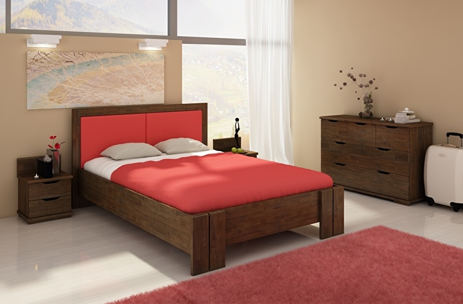 Manželská postel 160 cm Naturlig Manglerud High (buk)