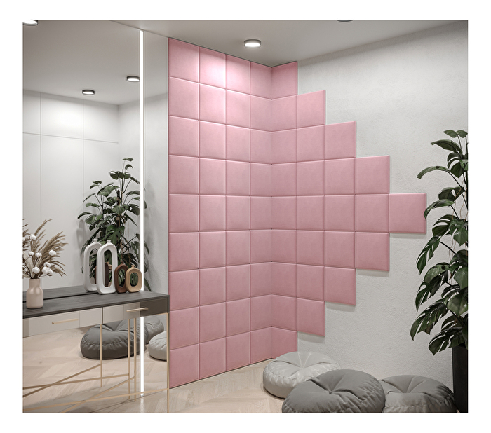 Čalouněný panel Cubic 30x30 cm (růžová)