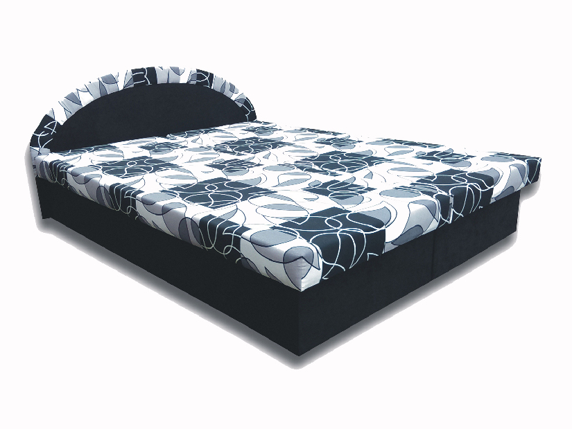 Manželská postel 160 cm Elena (černá) (s matrací)