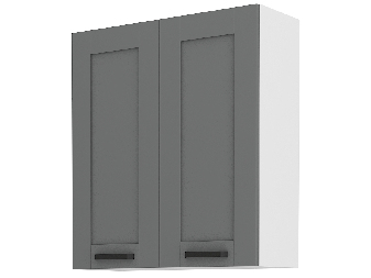 Horní dvoudveřová kuchyňská skříňka Lucid 80 G 90 2F (dustgrey + bílá)