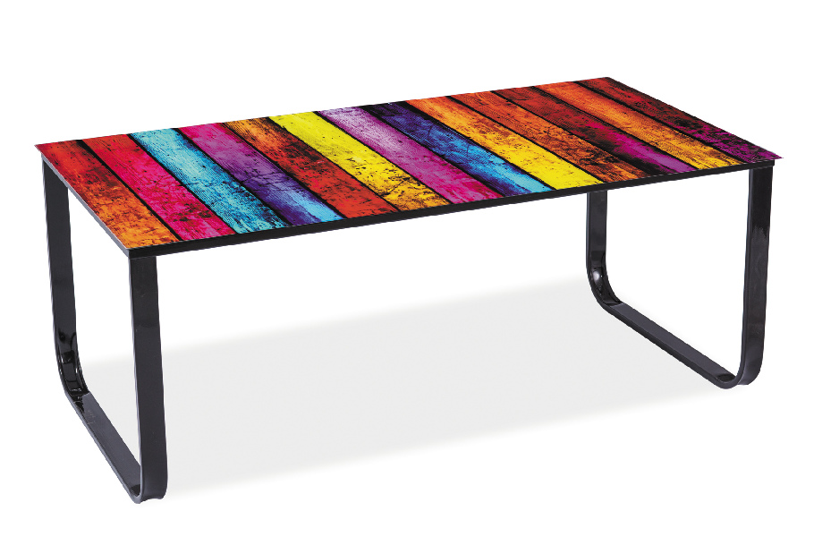 Konferenční stolek Thurso II (černá + grafika mix color)