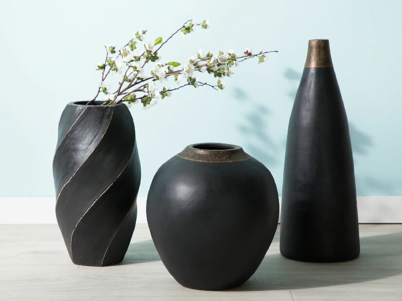 Váza LAVERS 38 cm (keramika) (černá)