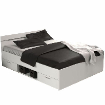 Manželská postel 140 cm Myriam (bílá) (bez matrace a roštu)