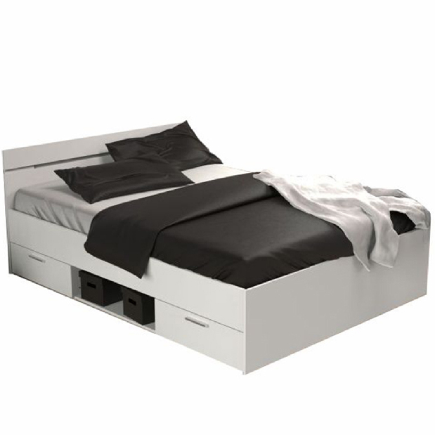 Manželská postel 140 cm Myriam (bílá) (bez matrace a roštu) *výprodej
