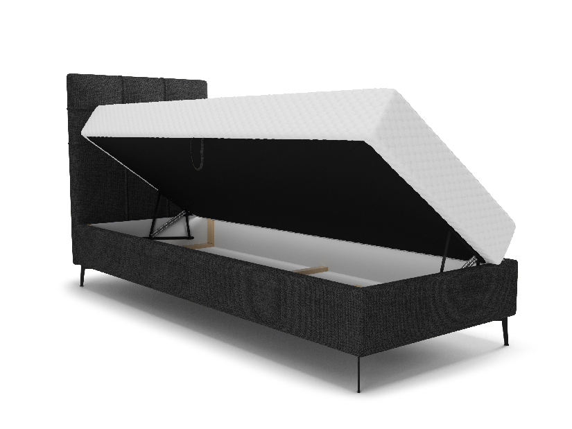 Jednolůžková postel 80 cm Infernus Comfort (černá) (s roštem, bez úl. prostoru)