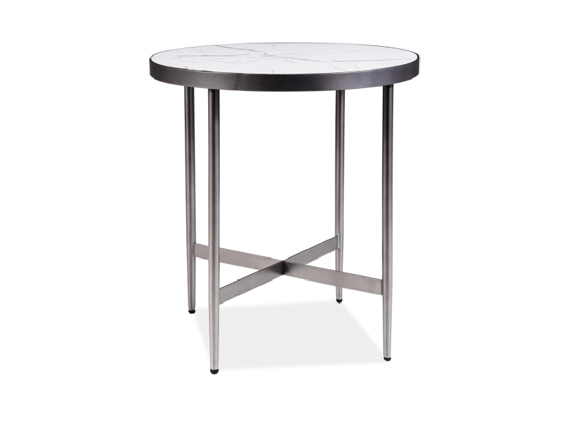 Konferenční stolek Daphine (mramor bílý + šedá)