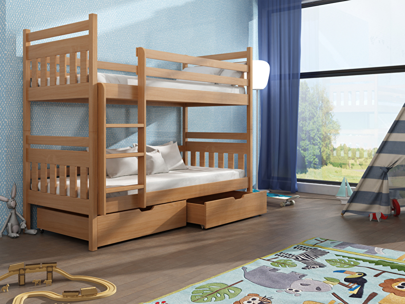 Dětská postel 80 cm ARAS (s roštem a úl. prostorem) (buk)