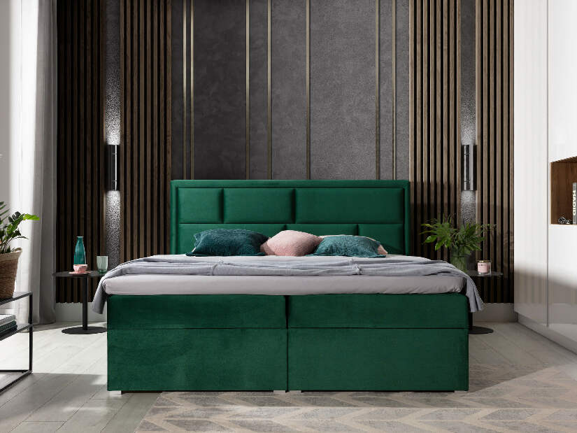 Kontinentální postel 180 cm Menera (zelená)
