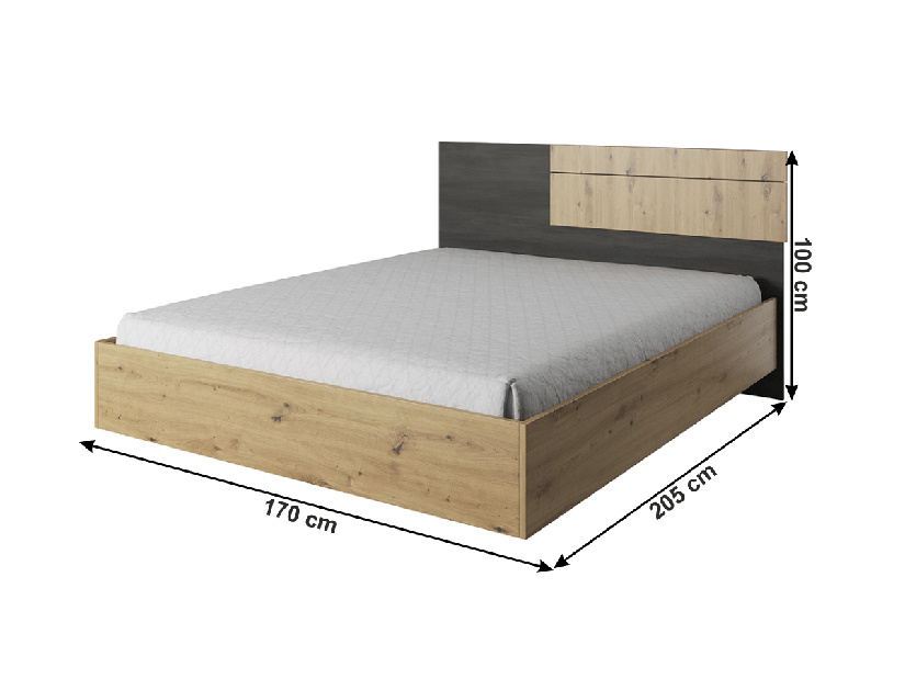 Manželská postel 160 cm Barffy 