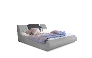 Manželská postel 180 cm Fabio (světle šedá + tmavě šedá) (s roštem a úl. prostorem)