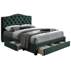 Manželská postel 180 cm Kelpea (s roštem) (smaragdová)