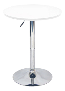Barový stůl s nastavitelnou výškou Biria (bílá + chrom) *bazar