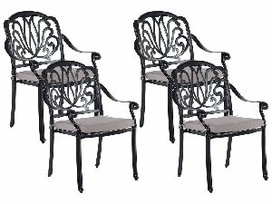 Set 4 ks. zahradních židlí Aneco (černá)