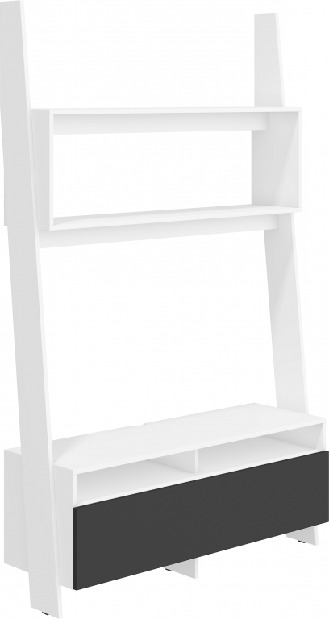 TV stolek/skříňka Raul (bílý + černý lesk)