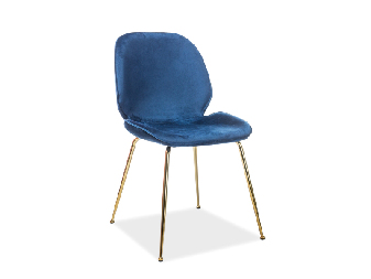 Jídelní židle Alisia (modrá + zlatá)