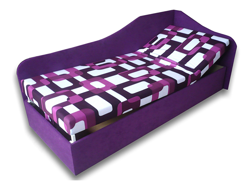 Jednolůžková postel (válenda) 90 cm Anita (Gusto 10 + Fialová 49) (P) *bazar