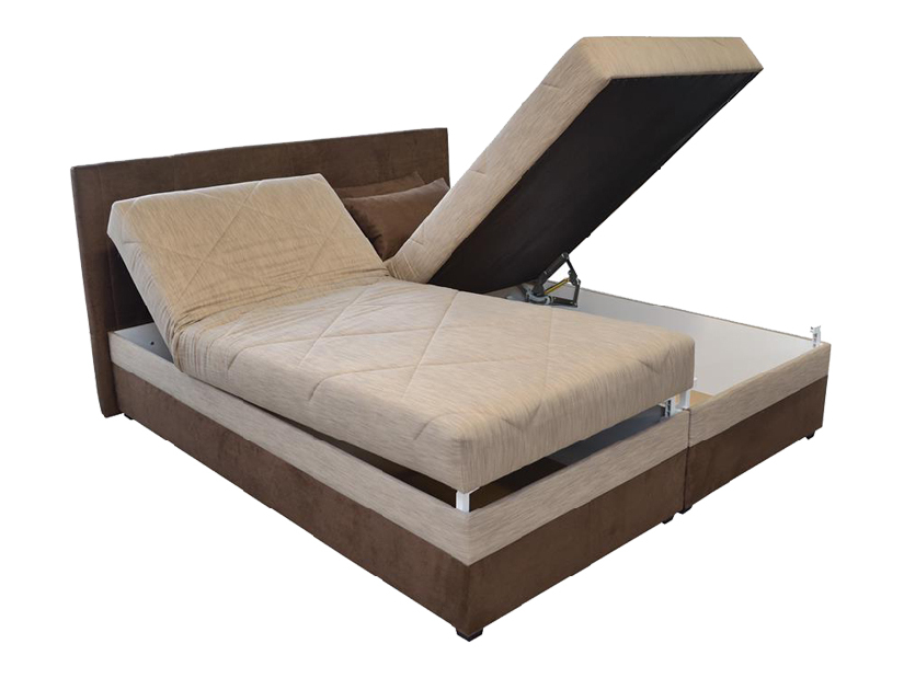 Manželská postel 180 cm Blanář Aveny (béžová + hnědá) (s rošty a matracemi) *výprodej
