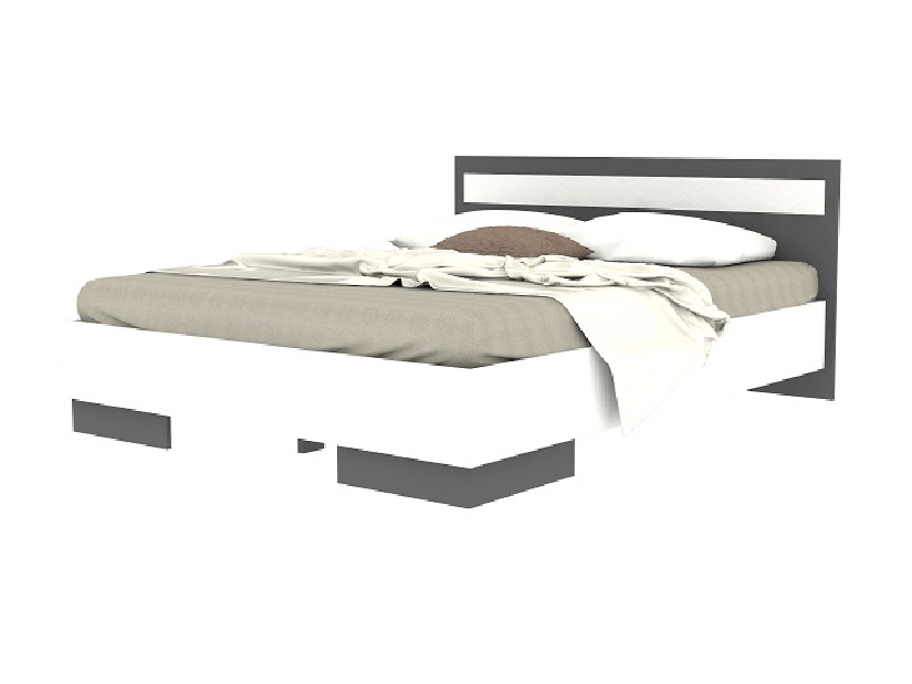 Manželská postel 160 cm Greyline (grafit + bílá)