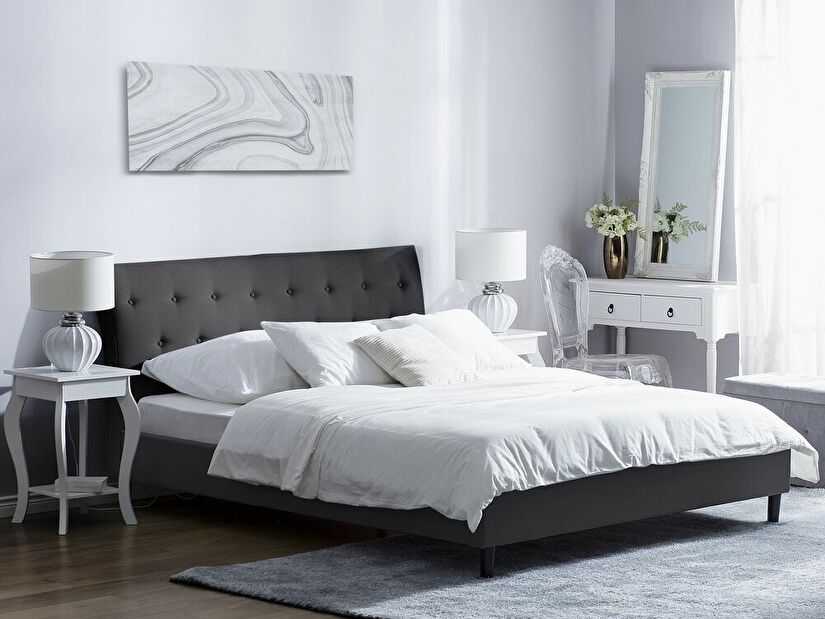 Manželská postel 160 cm SANTORI (s roštem) (tmavě šedá)