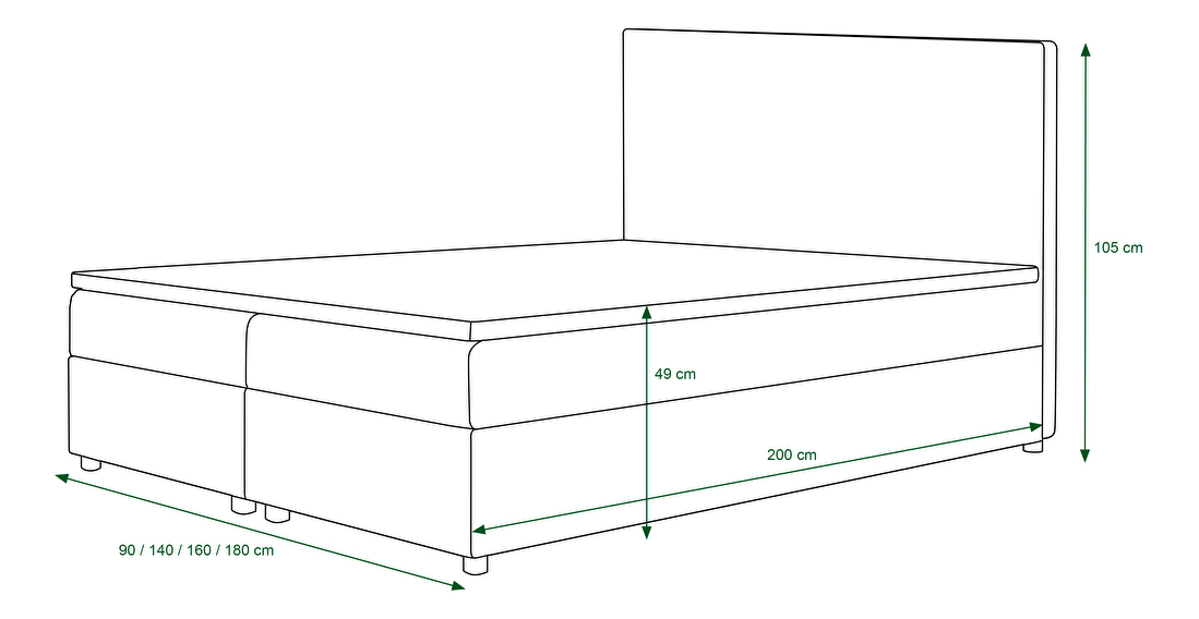 Manželská postel Boxspring 140 cm Skonto (tmavě šedá + vzor pletený) (s matrací a úložným prostorem)