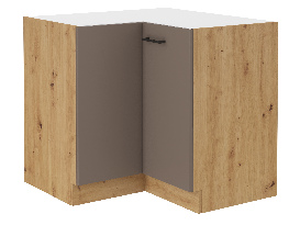 Rohová dolní kuchyňská skříňka Barb 89x89 DN 1F BB (dub artisan + truflová)