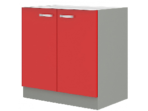Dolní kuchyňská skříňka Roslyn 80 D 2F BB (červená + šedá)